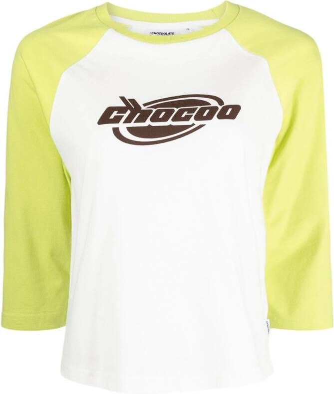 CHOCOOLATE T-shirt met cropped mouwen Wit