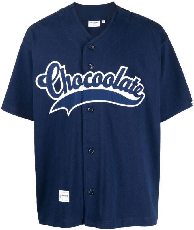 CHOCOOLATE T-shirt met logopatch Blauw