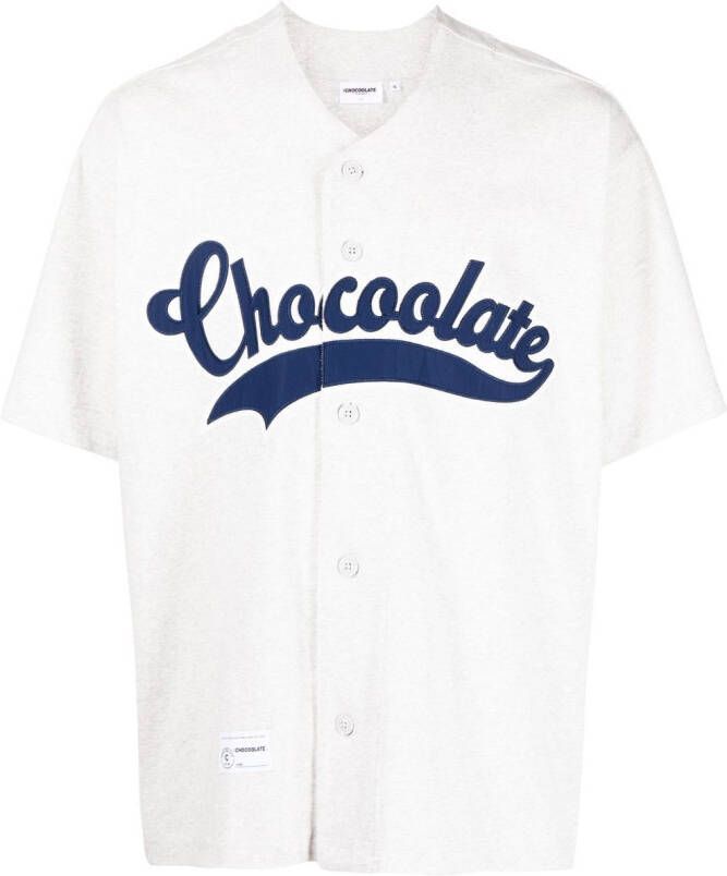 CHOCOOLATE T-shirt met logopatch Grijs