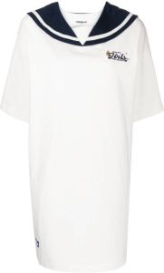 CHOCOOLATE T-shirtjurk met contrasterende kraag Wit