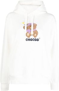 CHOCOOLATE Hoodie met teddybeer patch Wit