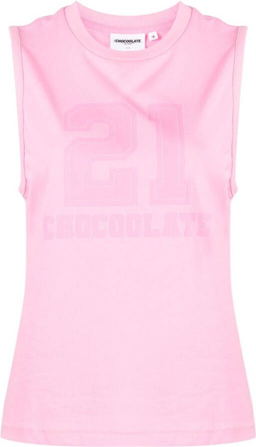 CHOCOOLATE Top met print Roze