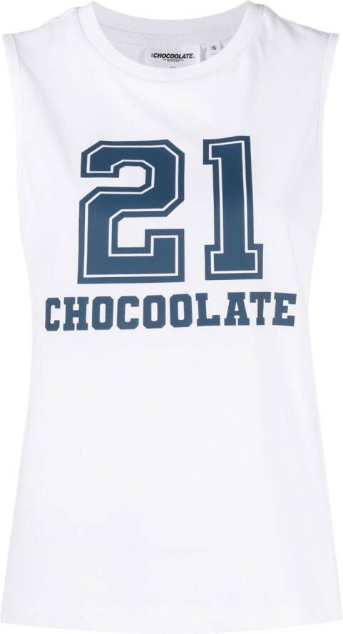 CHOCOOLATE Top met print Wit