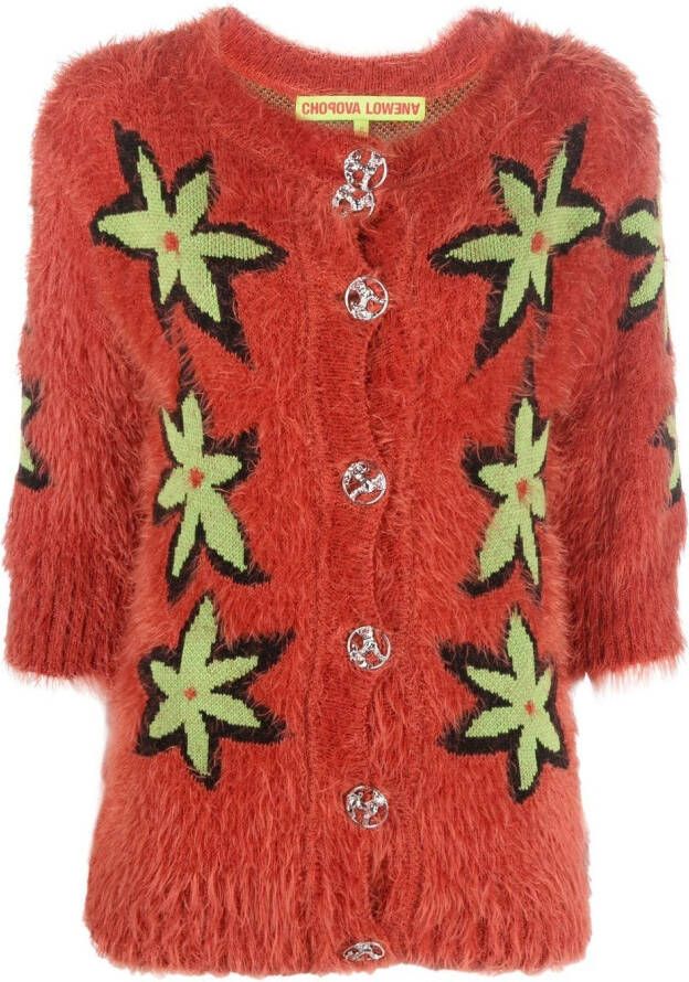 Chopova Lowena Intarsia vest Rood
