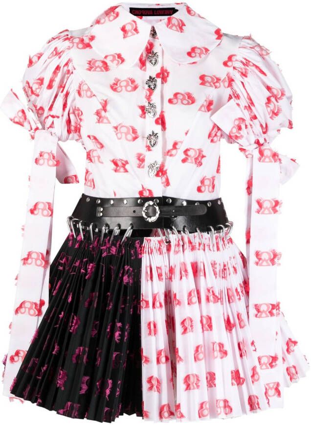 Chopova Lowena Mini-jurk met abstracte print Wit