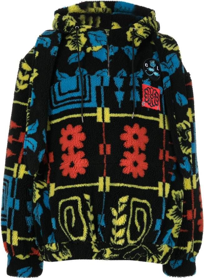 Chopova Lowena Hoodie met bloemenprint Zwart