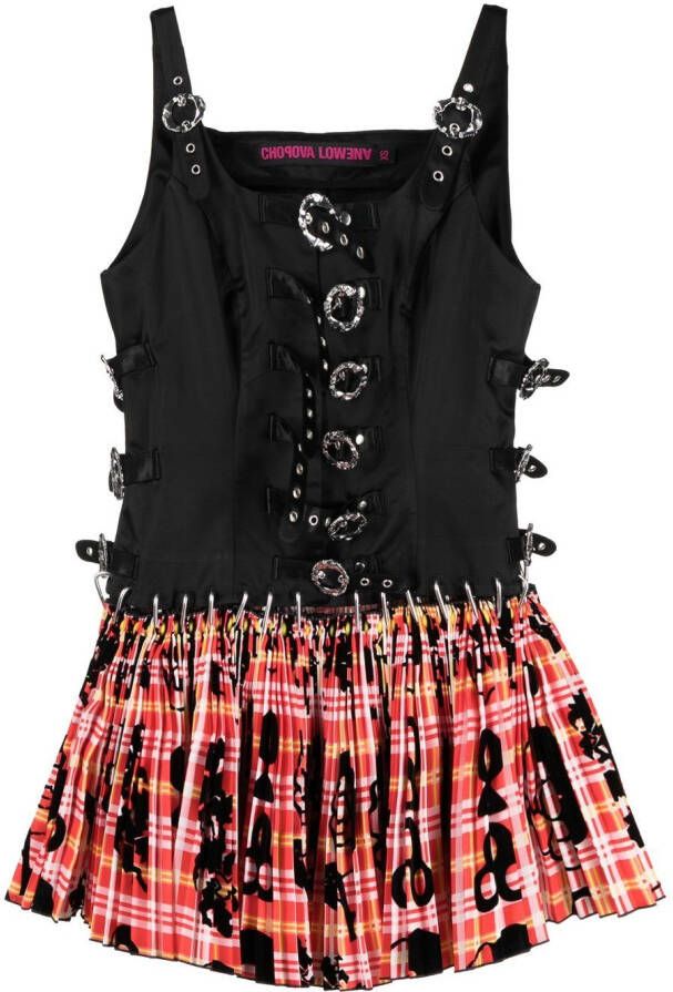 Chopova Lowena Geplooide mini-jurk Zwart