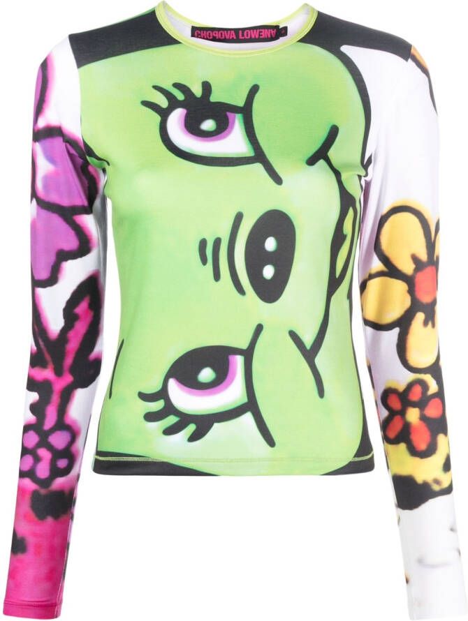 Chopova Lowena Sweater met grafische print Groen