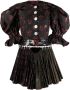 Chopova Lowena Mini-jurk met pofmouwen Zwart - Thumbnail 1