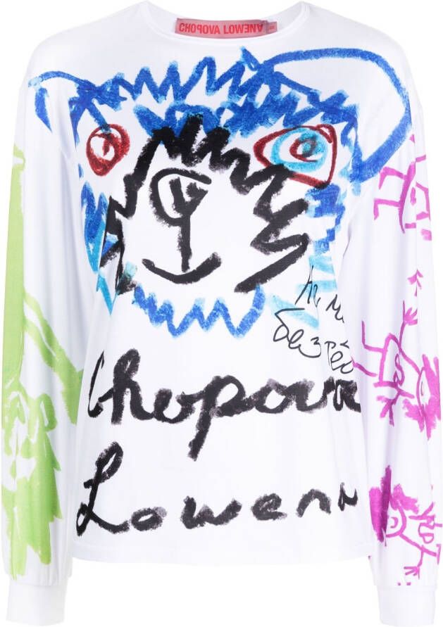 Chopova Lowena T-shirt met print Wit