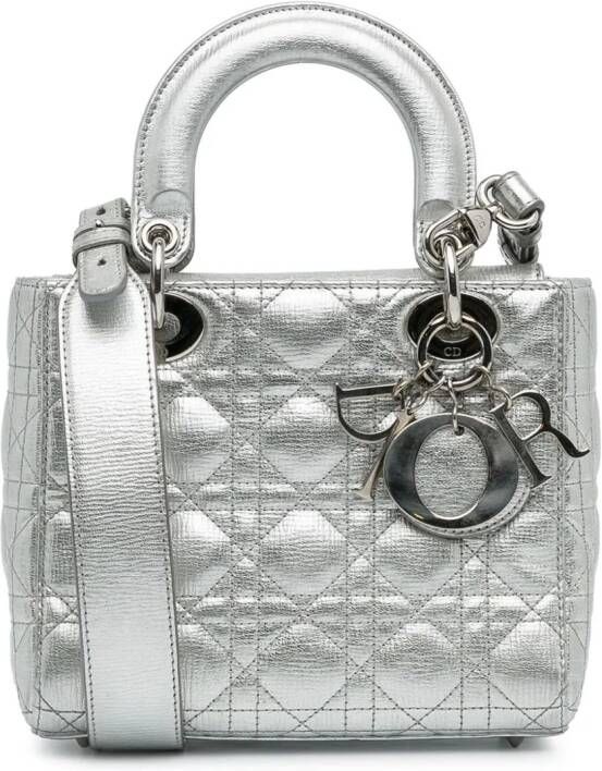 Christian Dior Pre-Owned 2018 pre-owned Cannage Lady Dior My ABCDior shopper Zilver