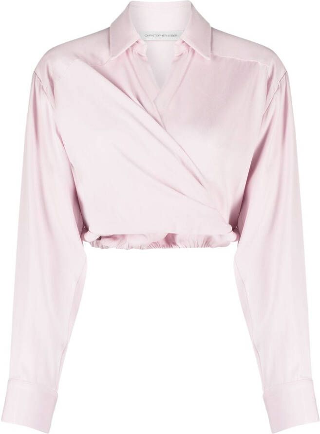 Christopher Esber Cropped blouse Roze