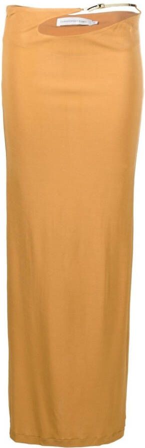 Christopher Esber Maxi-rok met bewerkte band Beige