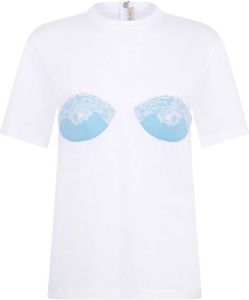 Christopher Kane T-shirt met kant WHITE BLUE