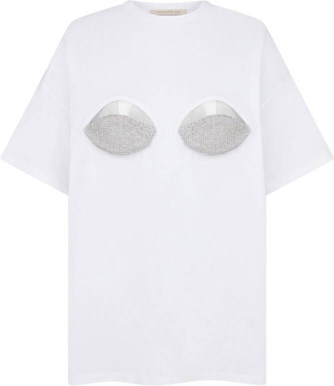 Christopher Kane T-shirt verfraaid met kristallen WHITE