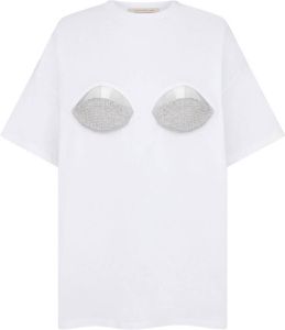 Christopher Kane T-shirt verfraaid met kristallen WHITE