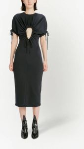 Christopher Kane Midi-jurk met gesmockt detail Zwart