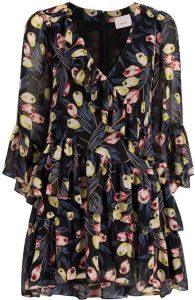 Cinq A Sept Mini-jurk met bloemenprint Zwart