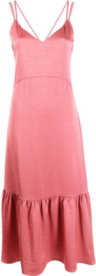 Claudie Pierlot Midi-jurk met gevlochten bandje Roze