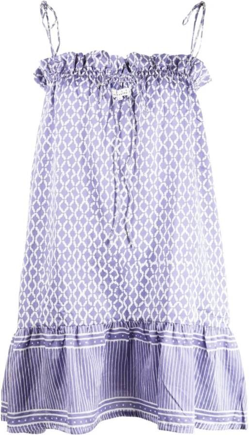 Cloe Cassandro Daisy-print strappy mini dress Paars