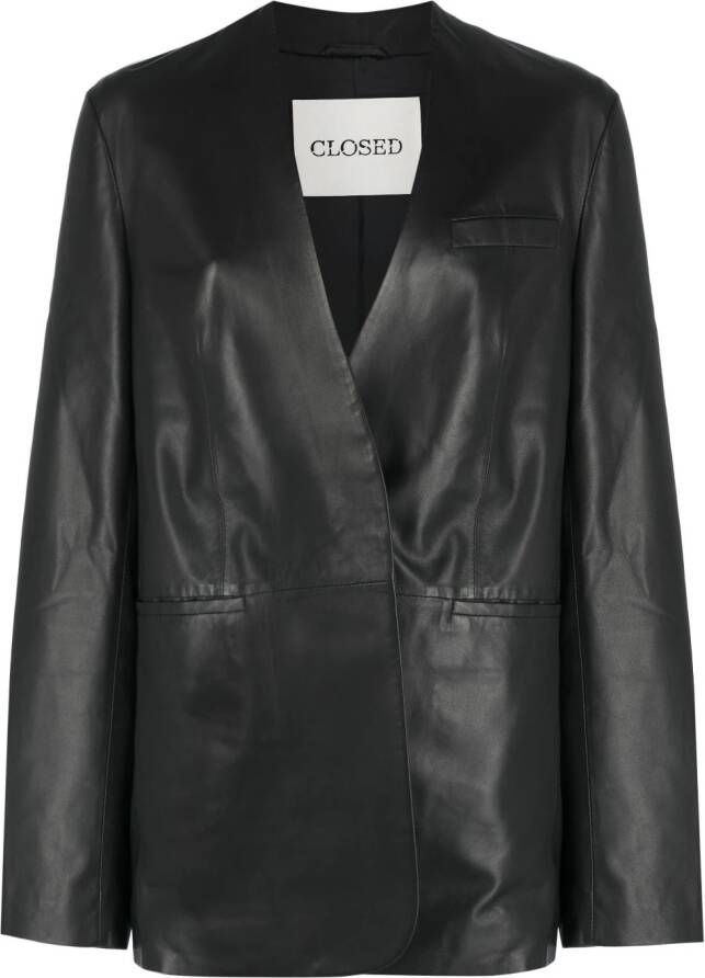 Closed Blazer met enkele rij knopen Zwart