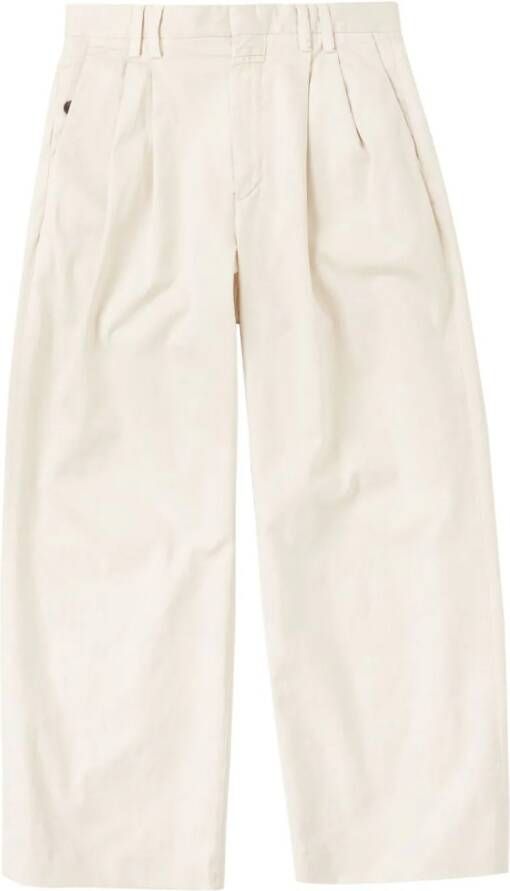 Closed Hobart broek met geplooid detail en wijde pijpen Wit
