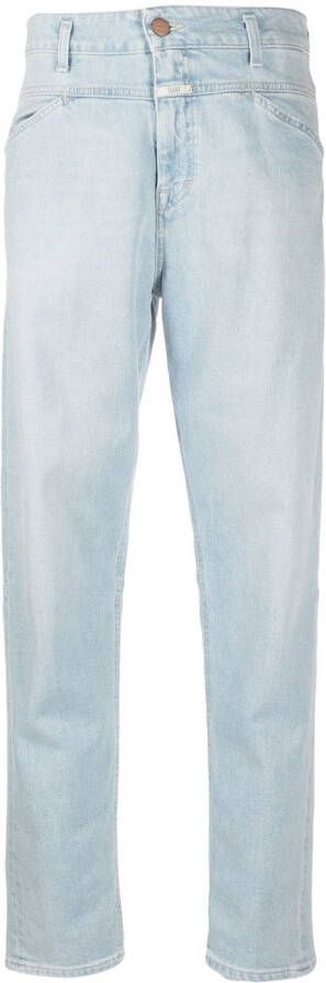 Closed Jeans met gebleekt effect Blauw