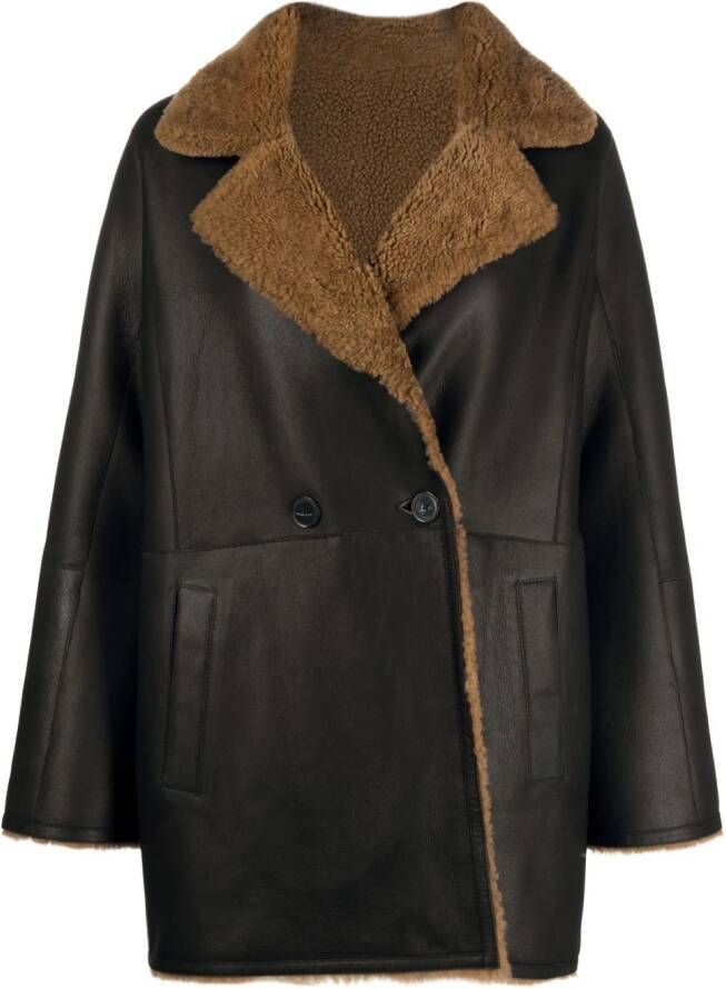 Closed Leren jas Zwart