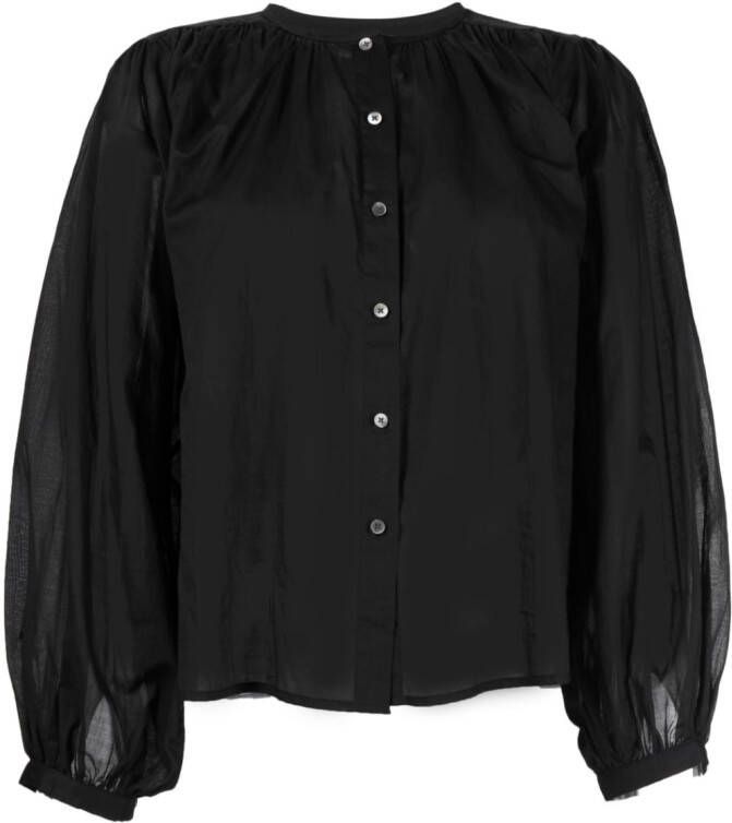 Closed Semi-doorzichtige blouse Zwart