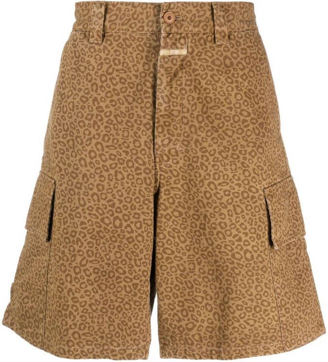 Closed Shorts met luipaardprint Bruin