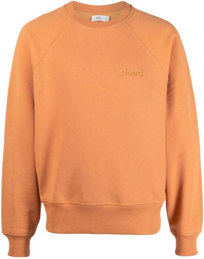 Closed Sweater met logo Oranje