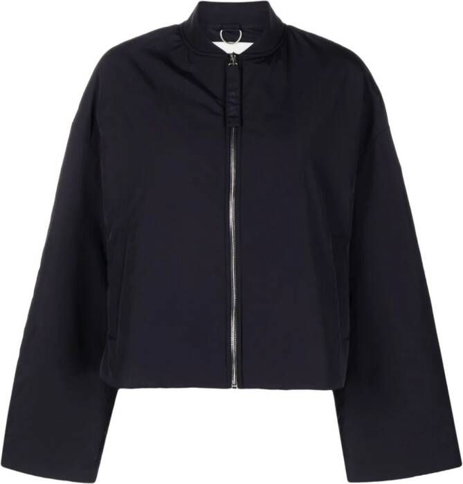 Closed Bomberjack met wijde mouwen Blauw