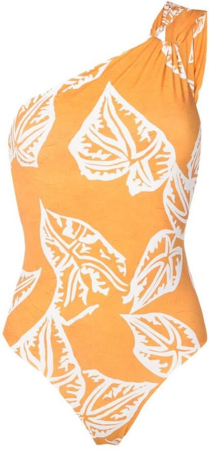 Clube Bossa Badpak met asymmetrische print Oranje