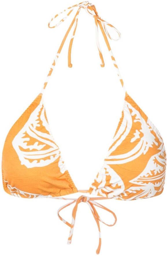 Clube Bossa Bikinislip met bladerprint Geel
