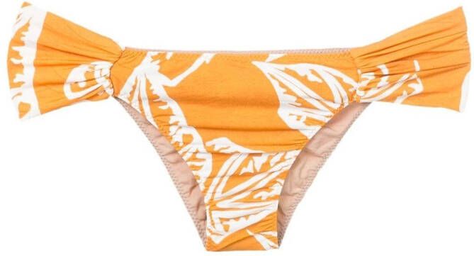 Clube Bossa Bikinislip met bladprint Oranje