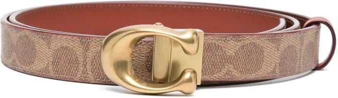 Coach Gespriem met monogramprint Beige