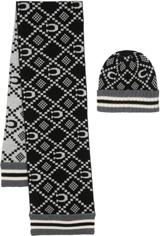 Coach Hoed en sjaal met logo-jacquard Zwart