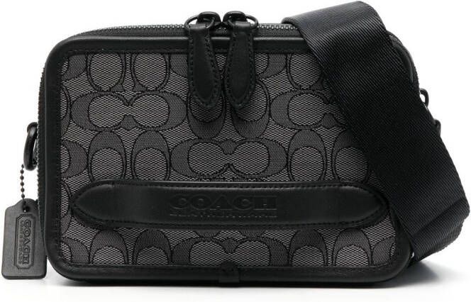 Coach Schoudertas met jacquard Zwart