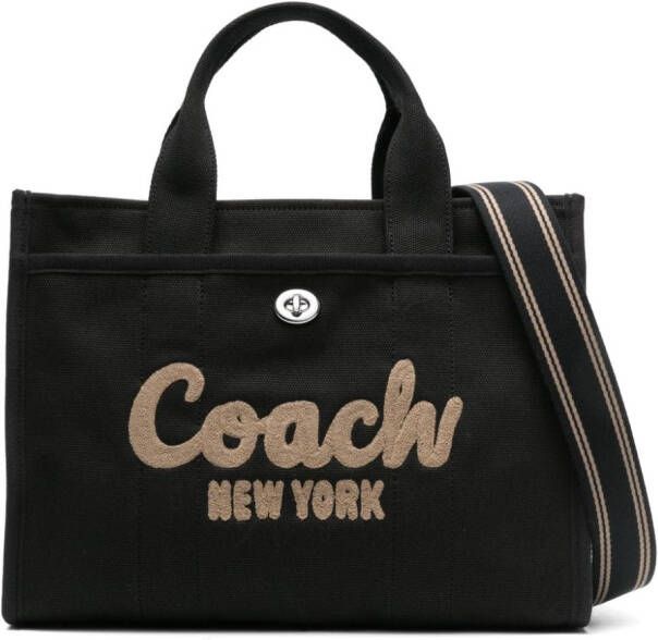 Coach Shopper met logo-reliëf Zwart