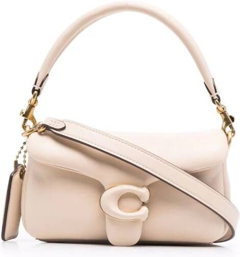 Coach Shopper met logoplakkaat Beige