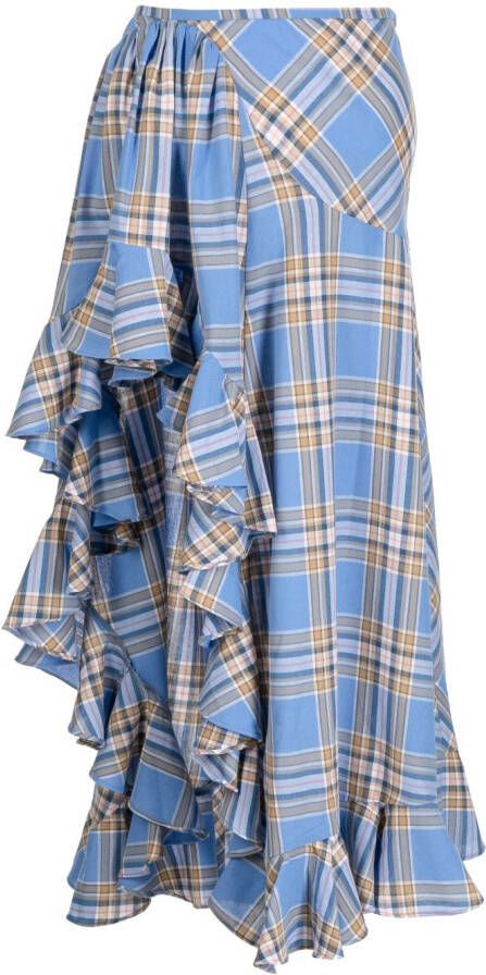 Collina Strada Jurk met ruche afwerking Blauw