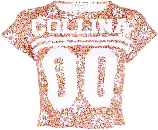 Collina Strada T-shirt met logoprint Roze