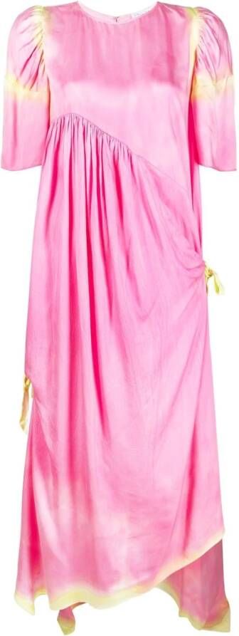 Collina Strada Midi-jurk met tie-dye print Roze