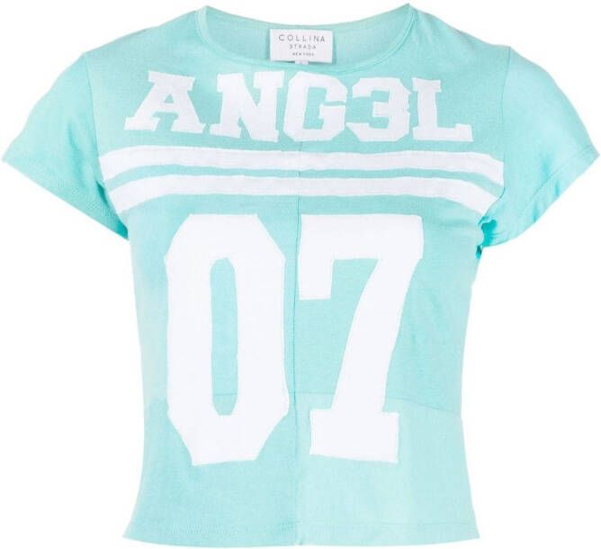 Collina Strada T-shirt met logoprint Blauw
