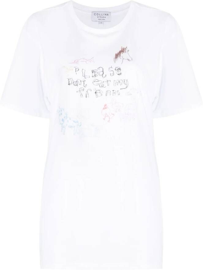 Collina Strada T-shirt met print Wit