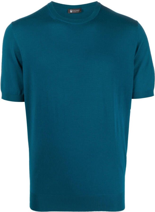 Colombo T-shirt met ronde hals Blauw