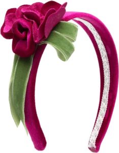 Colorichiari Haarband met bloe applicatie Paars