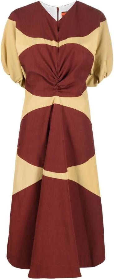 Colville Midi-jurk met colourblocking Bruin