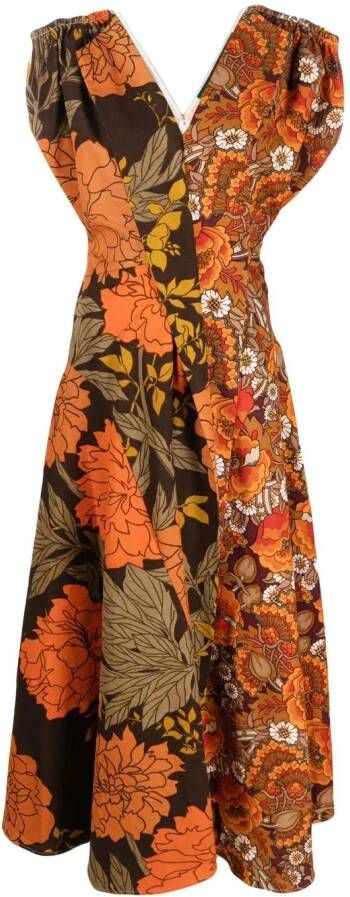 Colville Jurk met bloemenprint Oranje