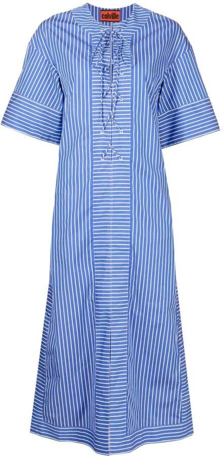 Colville Midi-jurk met veterdetail Blauw